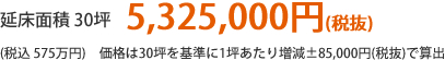 延床面積 30坪5,325,000円(税抜)